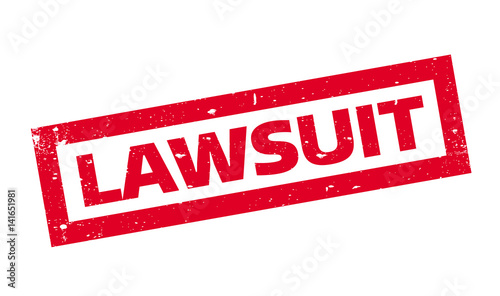 Lawsuit rubber stamp. Grunge design with dust scratches. Effects can be easily removed for a clean, crisp look. Color is easily changed.