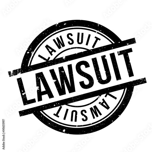 Lawsuit rubber stamp. Grunge design with dust scratches. Effects can be easily removed for a clean, crisp look. Color is easily changed.