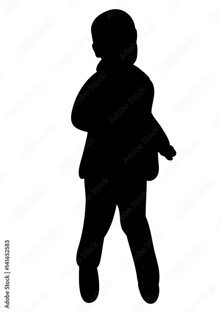 isolated silhouette of baby dancing