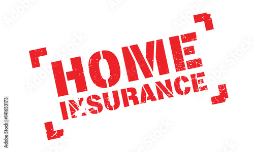 Home Insurance rubber stamp. Grunge design with dust scratches. Effects can be easily removed for a clean, crisp look. Color is easily changed.