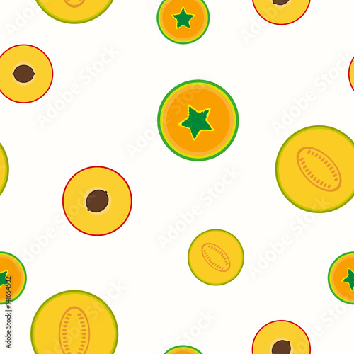 Simple fruits pattern - seamless.