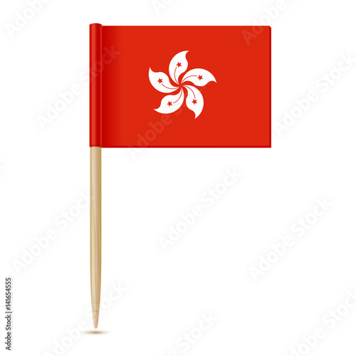 Hong Kong flag. Flag toothpick 10eps