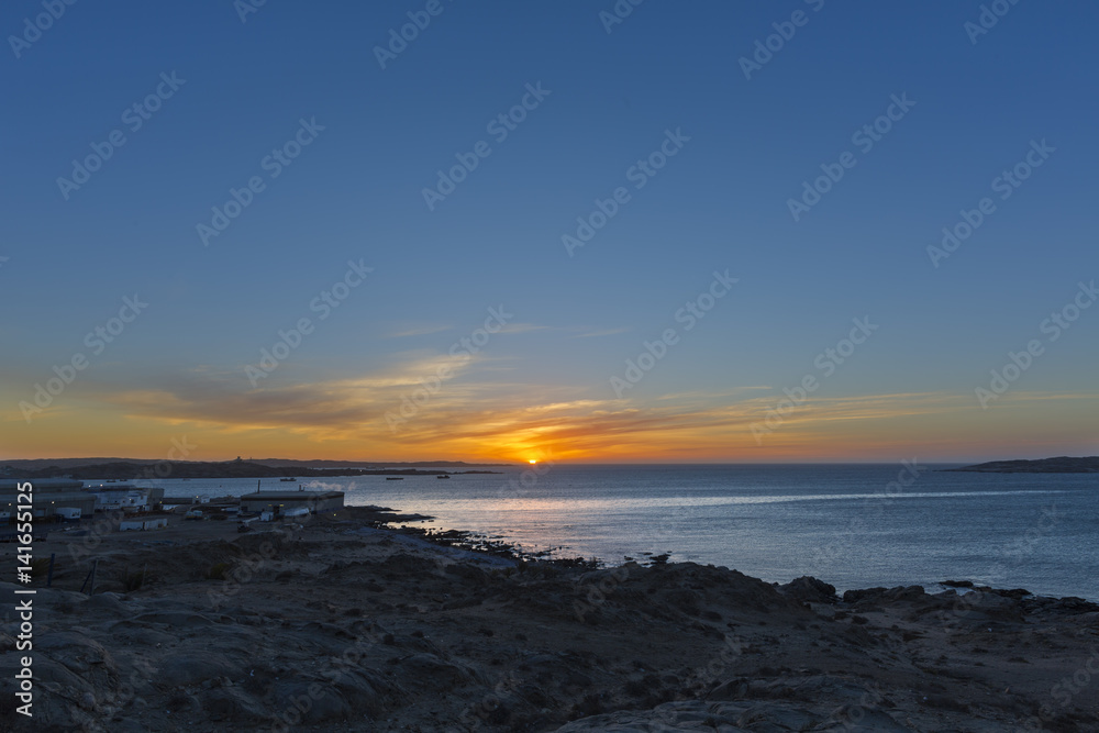 Sunset at Luderitz harbour
