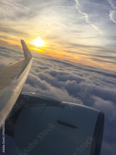 Airplane Window Sunset