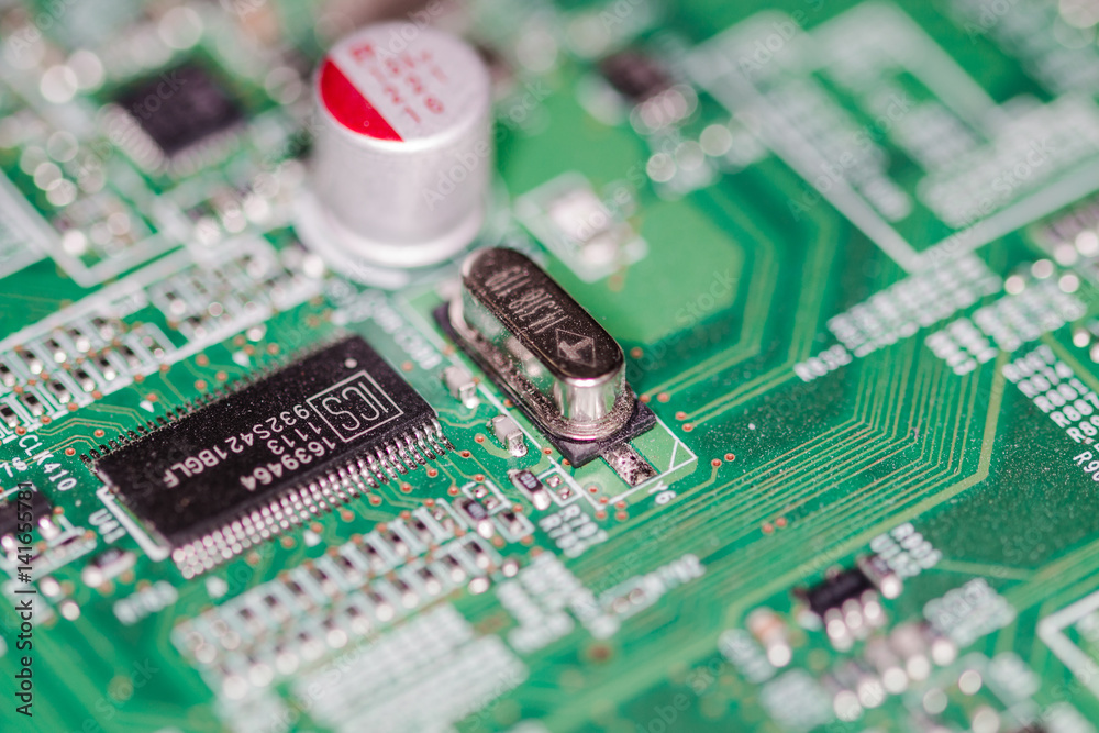 macro shot of circuit board