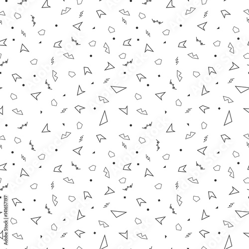 Vector abstract memphis pattern with mosaic geometric shapes - seamless.