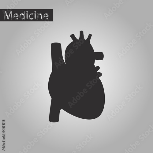 black and white style icon of heart
