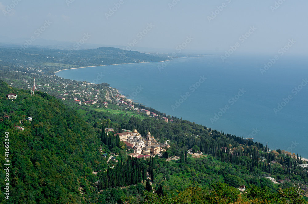 Abkhazia, monastery, Orthodox, black sea, temple, the black sea, resort