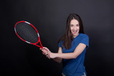Woman with tennis racket
