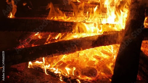 Fire burning flame on the street Novruz Bayram photo