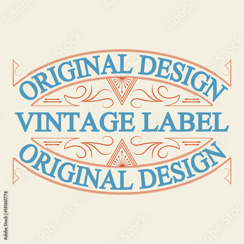 Antique label  vintage frame design  retro logo.