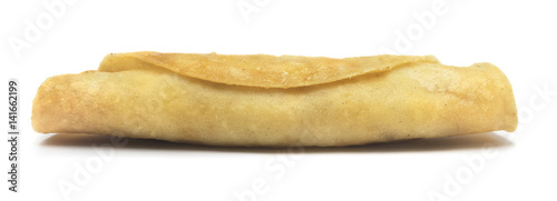 Isolated taquito. Crispy taco isolated on a white background.