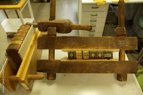 Quadro su tela part of an antique book restauration I.
