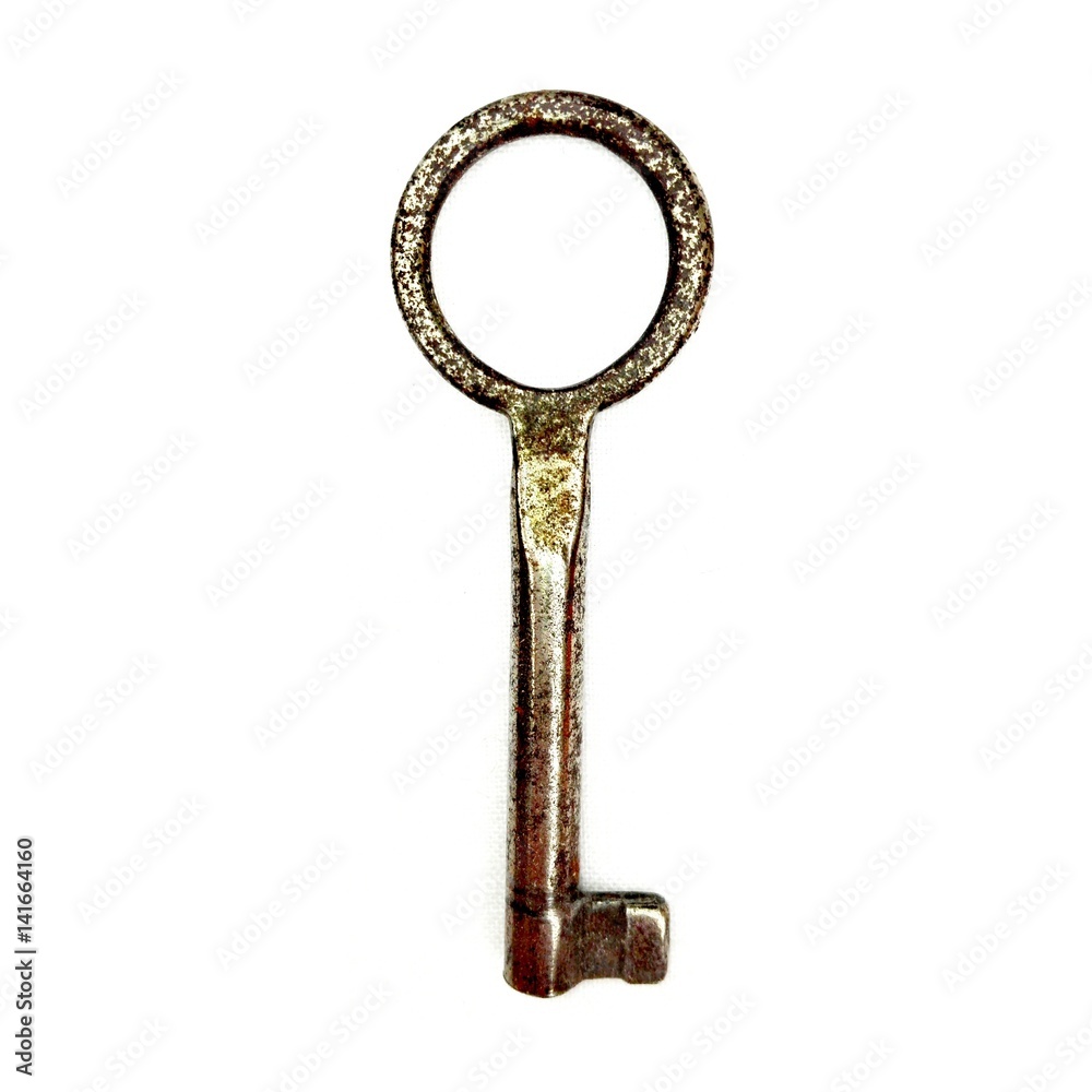 Antique Old KEY isolated on white background, without shadow. Antique Old KEY isolated on white background, without shadow.