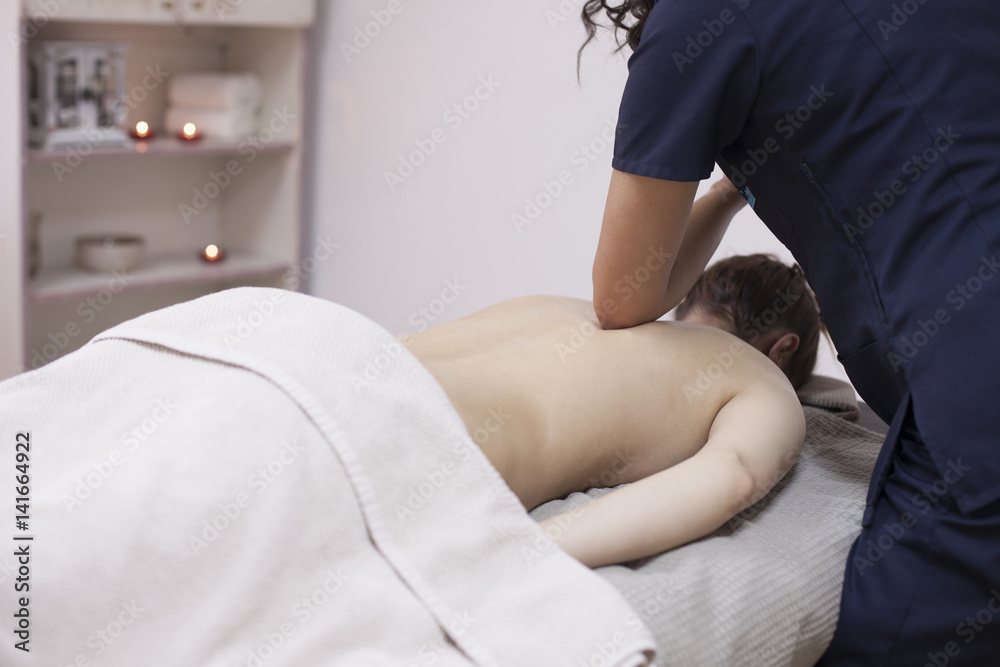 Anti cellulite massage for young woman in beauty salon Anti cellulite massage for young woman in beauty salon