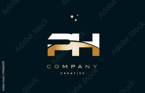 pg p g  white yellow gold golden luxury alphabet letter logo icon template