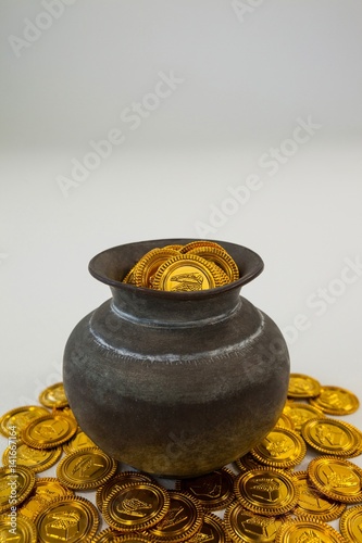 St. Patrick's Day pot filled with chocolate gold coins