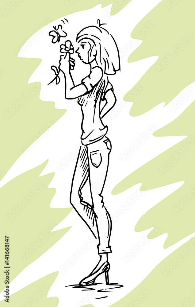 cartoon vrouw poseert voor de camera cartoon vrouw poseert voor de camera