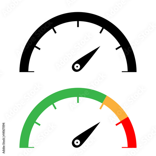 The black and color speedometer icon.