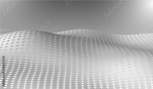 Futuristic background in the form of a curved surface of circles