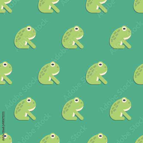 Seamless pattern with green frogs