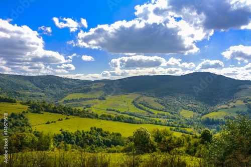 The serpentine mountain roads and mountain valleys in Ukraine