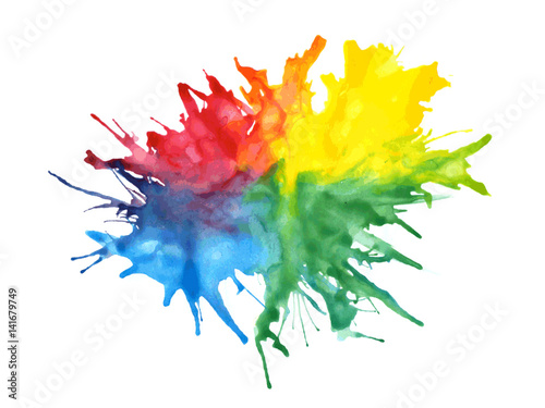 MULTICOLOURED WATERCOLOUR PAINT SPASHES