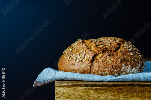 Sunflower Seeds Bread on Table