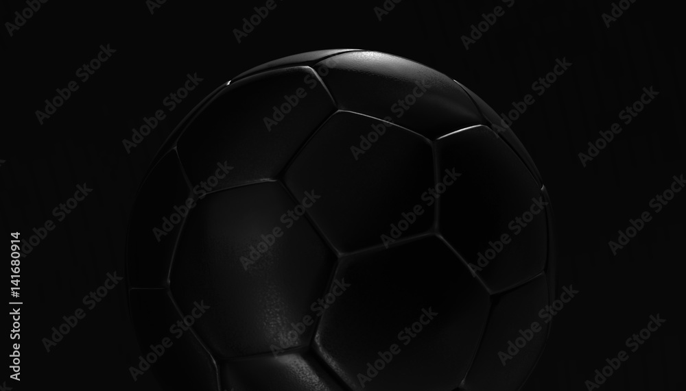 Silver soccer ball on various material and background, 3d rendering