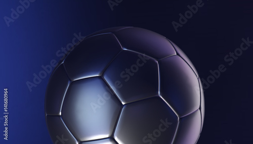 Fototapeta Naklejka Na Ścianę i Meble -  Silver soccer ball on various material and background, 3d rendering