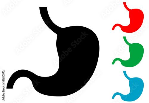 Icono plano estomago en varios colores
