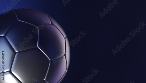 Silver soccer ball on various material and background  3d rendering