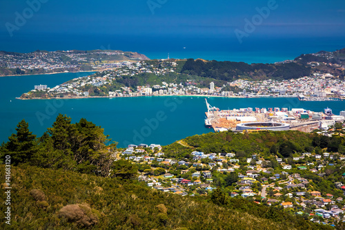 Location: New Zealand, capital city Wellington. View from the SkyLine track and Mount KayKay