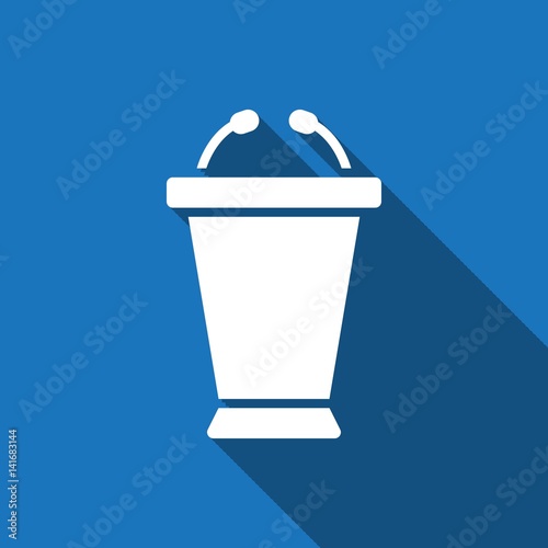 lectern with microphone icon stock vector illustration flat design