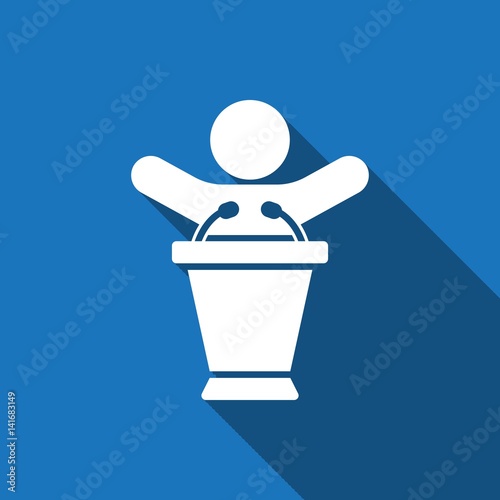 lectern with microphone icon stock vector illustration flat design