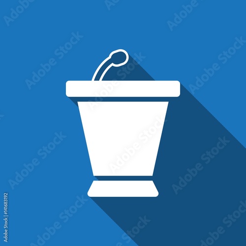 lectern with microphone icon stock vector illustration flat design