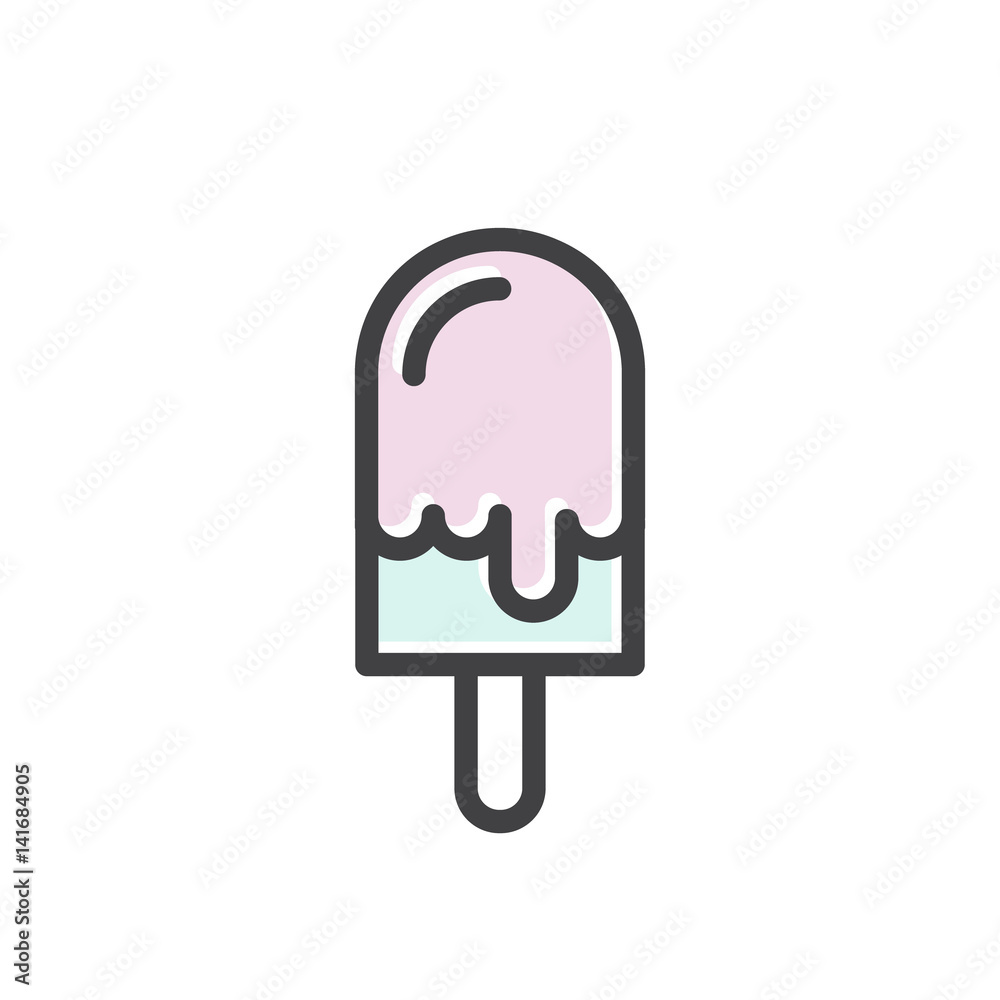 Vector Simple Icon Style Illustration Logo for Ice Cream Shop or Parlour with Ice Cream, Isolated Object Vector Simple Icon Style Illustration Logo for Ice Cream Shop or Parlour with Ice Cream, Isolated Object