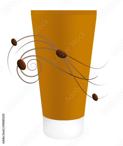 Vector drawing of a tube of coffee scrub