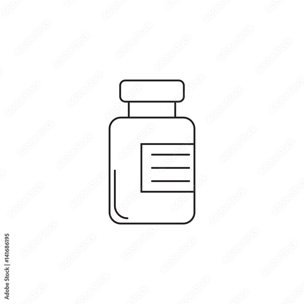 Fototapeta premium Pill bottle icon vector, Medications jar solid logo illustration, pictogram isolated on white