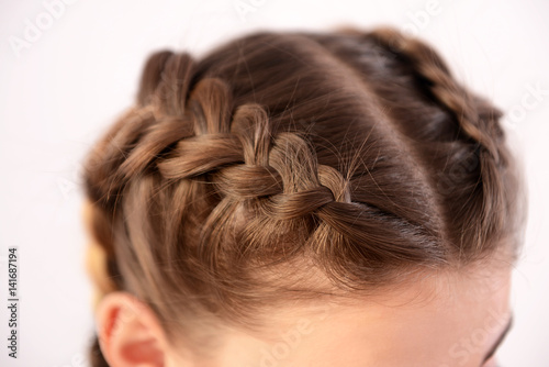 Young woman with beautiful hairstyle, closeup