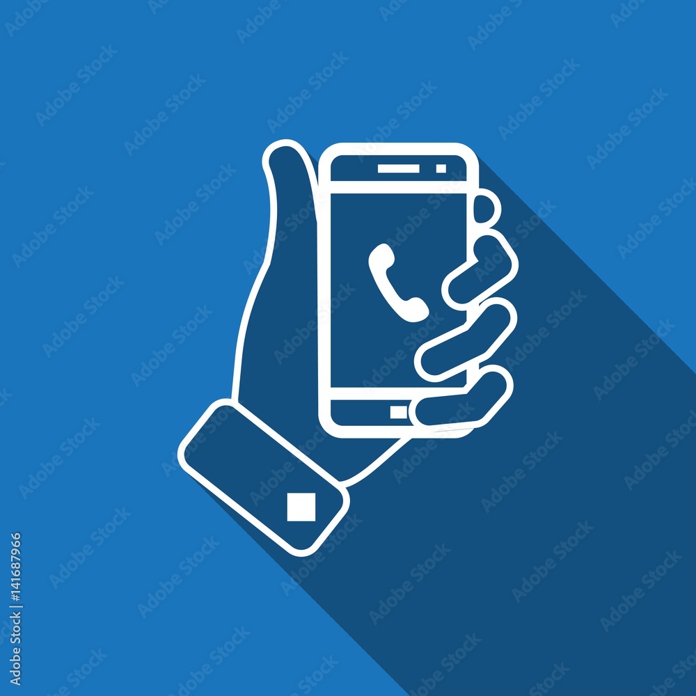 phone in hand icon stock vector illustration flat design phone in hand icon stock vector illustration flat design