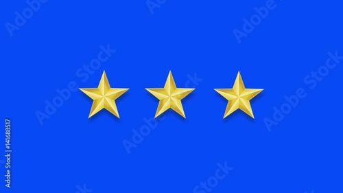 Gold star animation on chromakey blue background photo