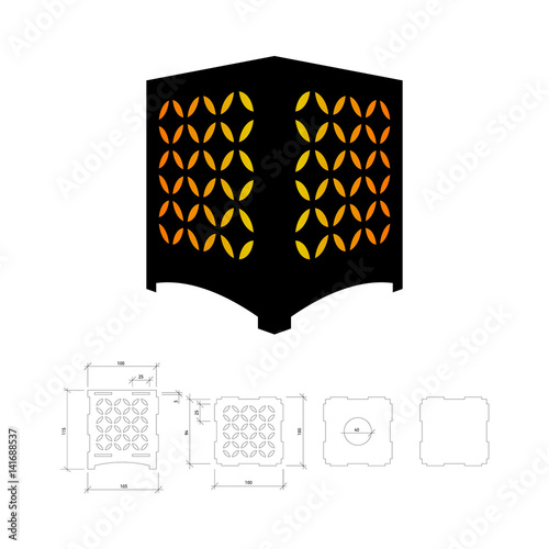 Cut out template for lamp