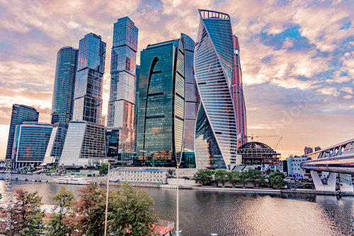 Sticker view of the city of Moscow in Russia, famous for Red Square and the colorful St