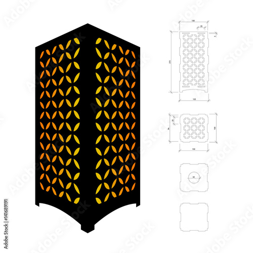 Cut out template for lamp