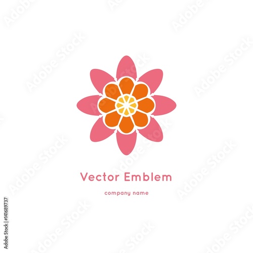 Bright and juicy beautiful circular logo for organic shop, eco product.
