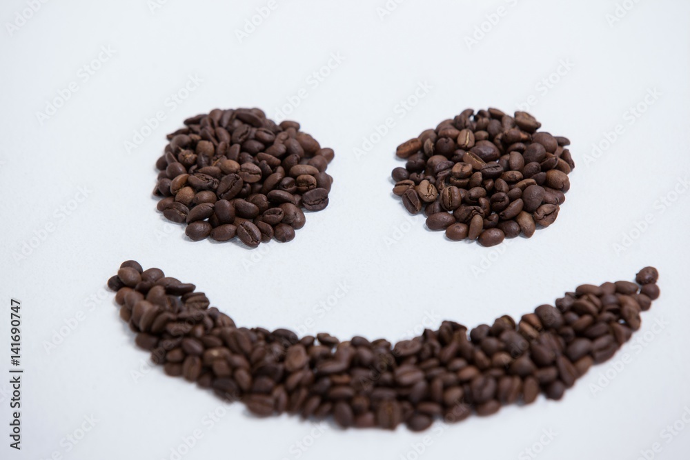 Coffee beans forming smiley Coffee beans forming smiley