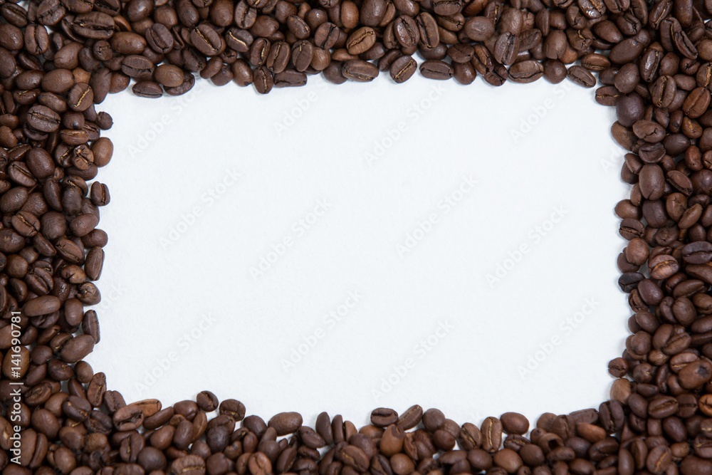 Coffee beans forming rectangle Coffee beans forming rectangle