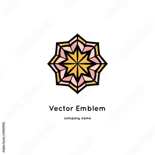 Bright and juicy beautiful circular logo for organic shop, eco product.