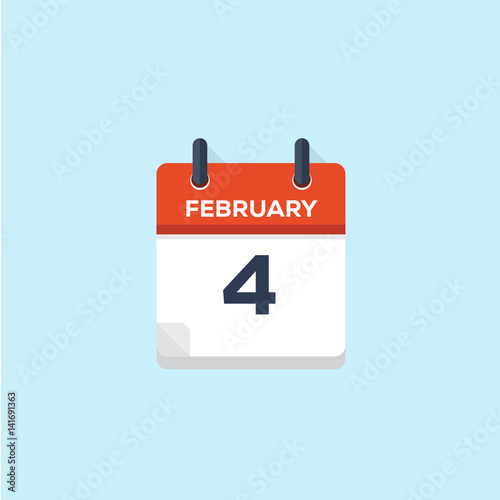 4. february calendar, vector illustration